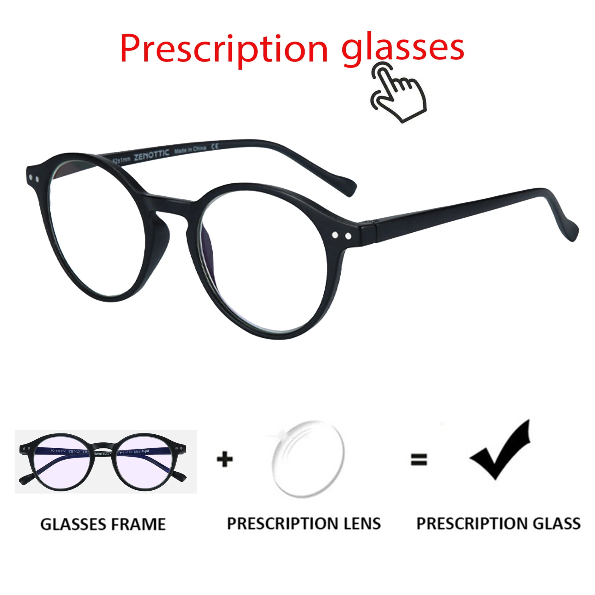 ZENOTTIC Runde Anti-Blaulicht-blockierende Lesebrille, Leser, modisch, transparenter Rahmen, Brillen für Damen und Herren, Dioptrien 0 bis 4,0 – Detail 1