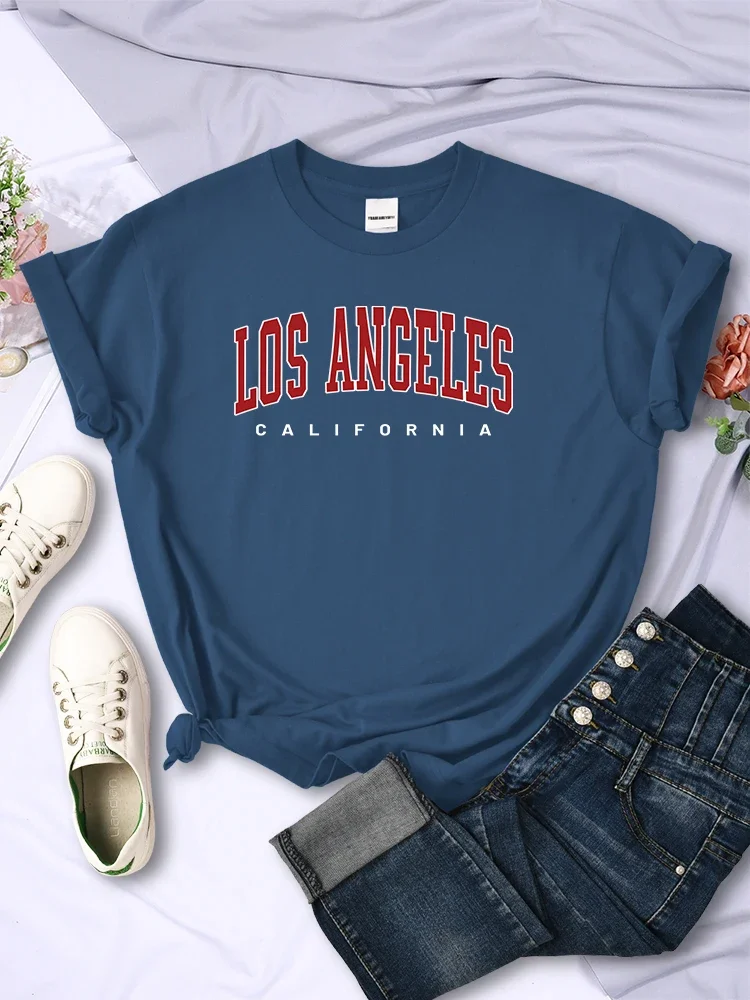 Kurzarm druck Kleidung Damen T-Shirt Los Angeles Kalifornien druckt weibliche Top-Mode T-Shirt Sommer atmungsaktive Kleidung