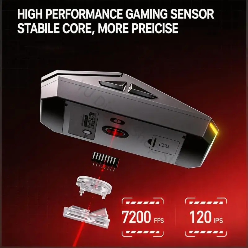 96BA 3 Mode Gaming Mouse 2.4G Bluetooth-Compatible 12800DPI LED Double Zone for Gaming