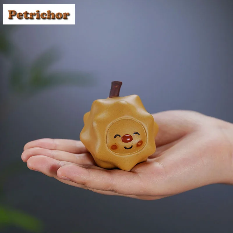

Yixing Purple Clay Durian Tea Pet Aesthetic Tea Spirit Tea Figurine Play Toys Tea Statue Ornaments Can Be Raised Supplies Craft