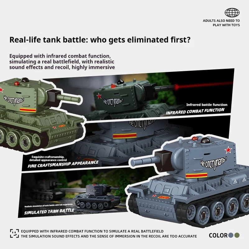 Table Play Series - Mini Battle Tank Infrared Battle Full Scale Remote Control Tiger Mini Tank Boy Toy