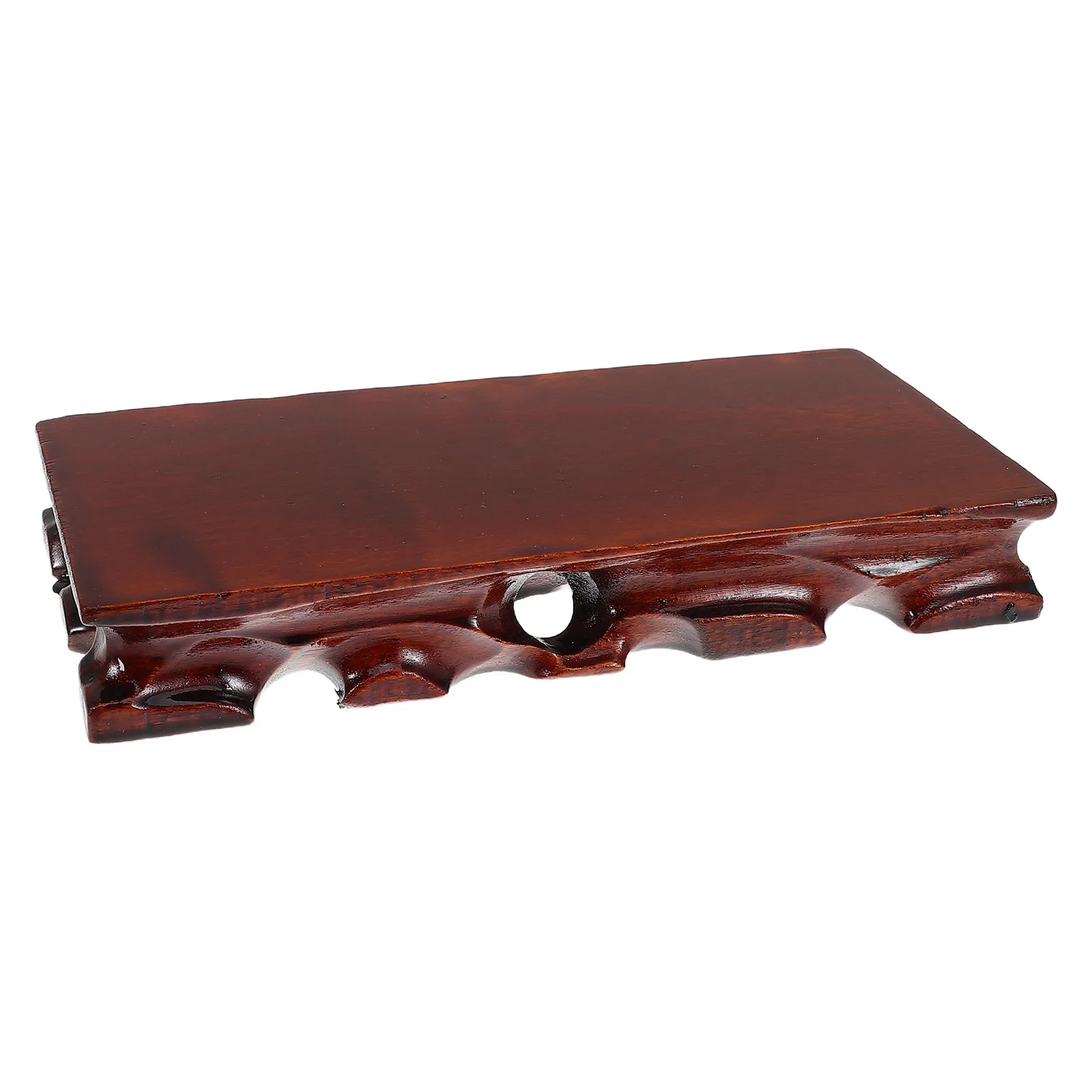 Solid Wood Rectangular Display Stand for Vase Teapot Jade Crafts Centerpiece Home Decor Elegant Wooden Vase Base Wooden Stand