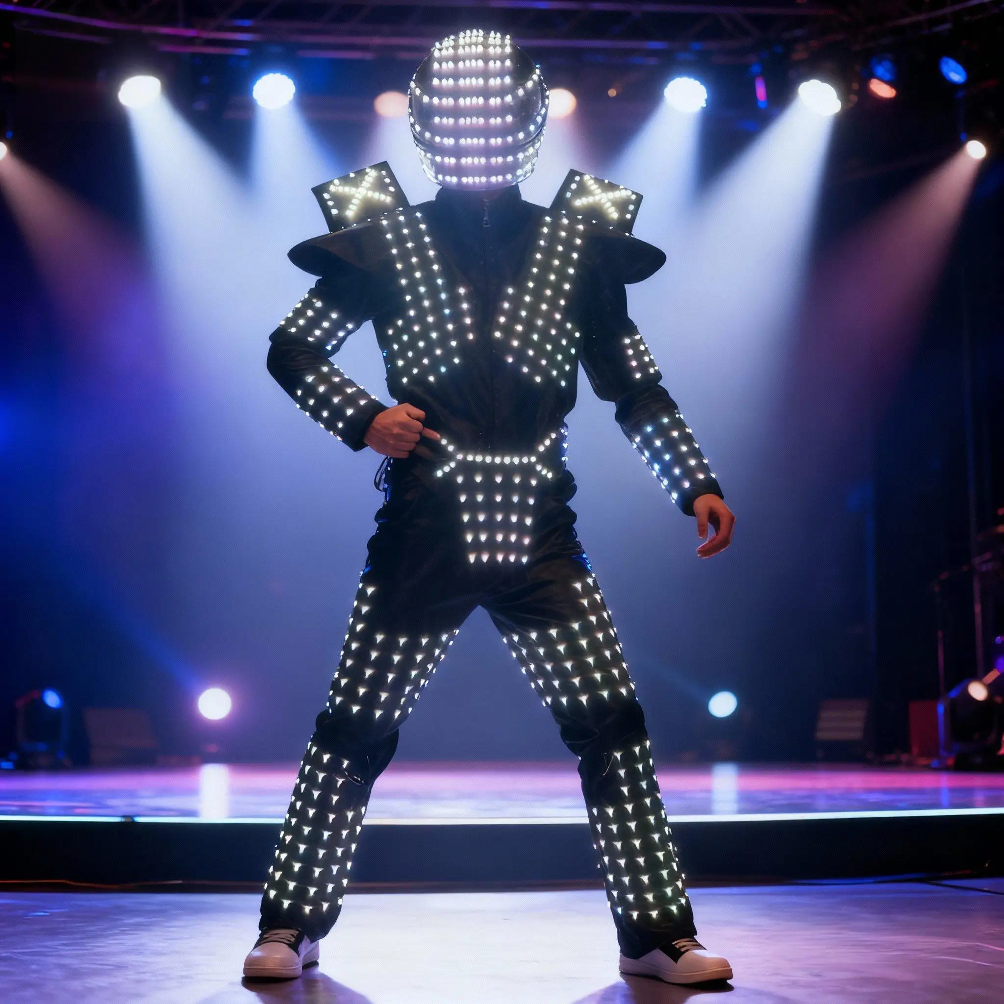 

RGB LED Suit Jacket Light-Up Wireless Costume Programmable for Stage Dance Show Nightclub Bar Performance Cosplay Robot Armor