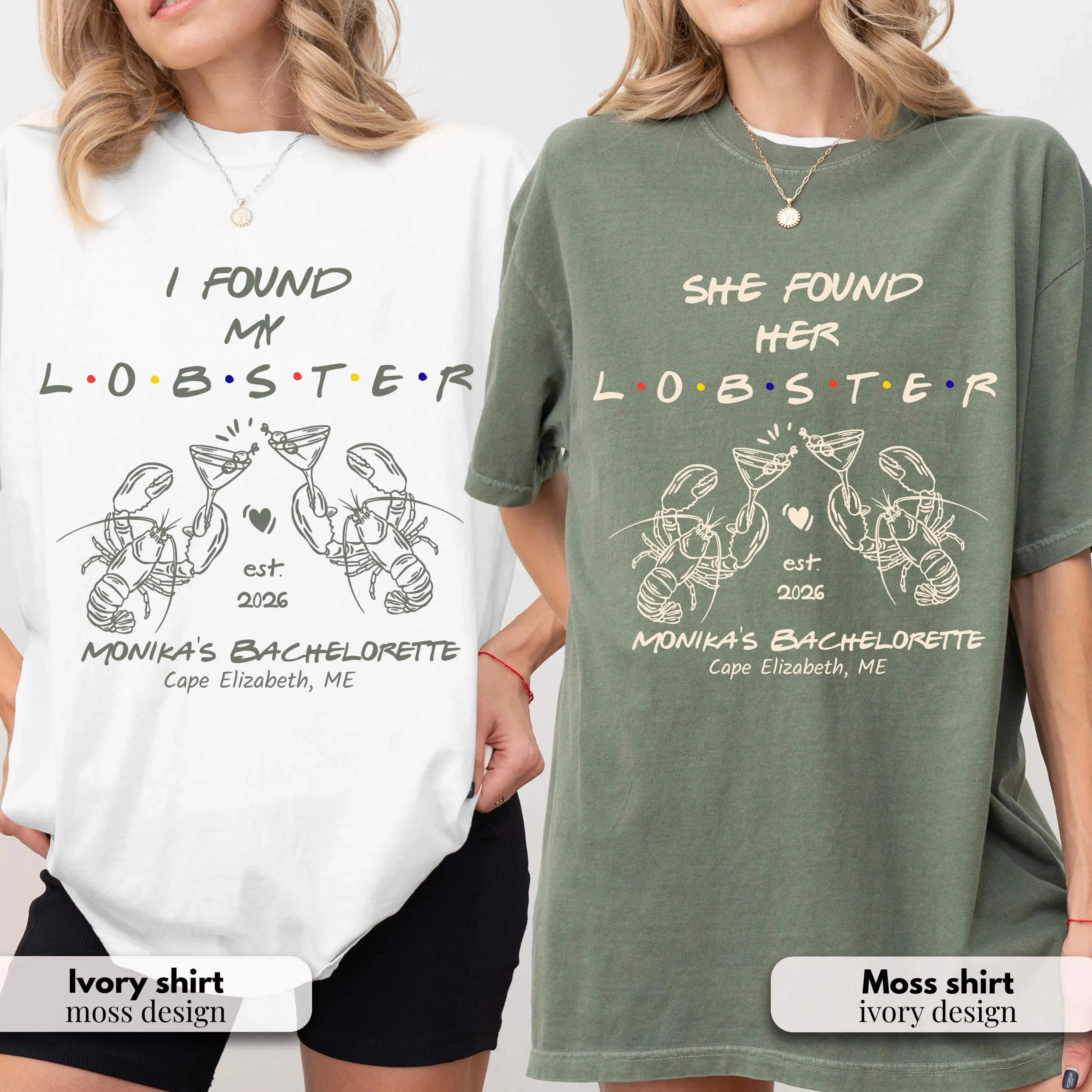 Custom Friend Bachelorette Party Shirts Lobster Bachelorette Friends Themed Tee She Found Her Lobster Bach Shirt  Bride Tee Gift