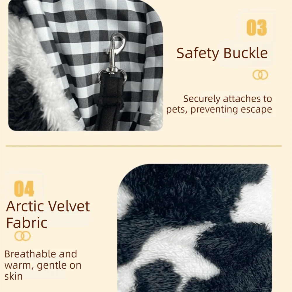 

Portable Pet Carrier Bag Warm Comfort Cat Shoulder Bag Cow Pattern Shoulder Slings Bag for Cats and Dogs