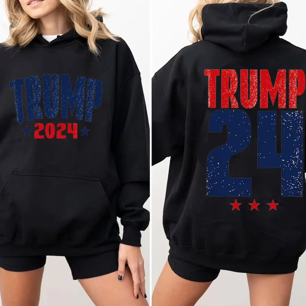 Trump 2024 New in Hoodies & Sweatshirts Christmas Trump Sweatshirt Supporter Republican Trendy Funny Election Streetwear Women