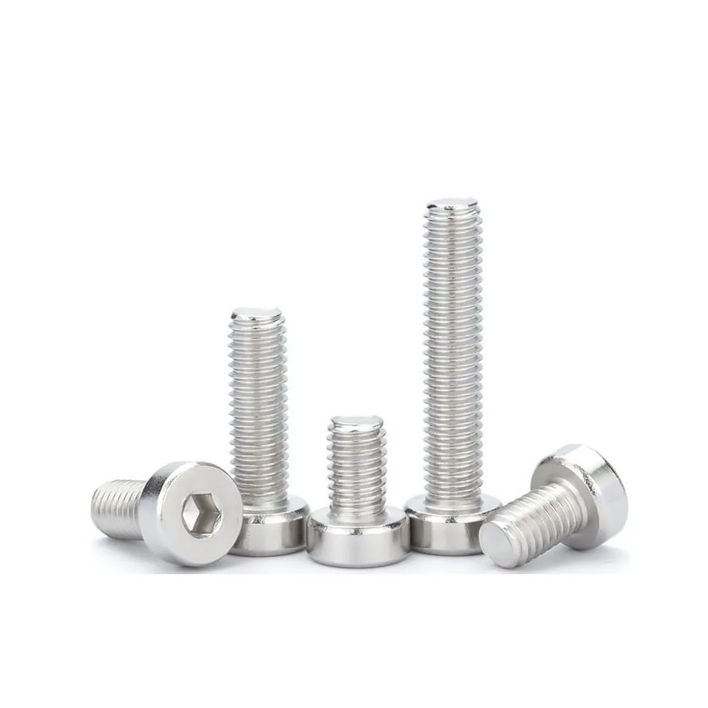 DIN7984 304 A2-70 Stainless Steel M3 M4 M5 M6 M8 M10 Hex Hexagon Socket Thin Low Short Profile Head Screw Allen Cap Bolt