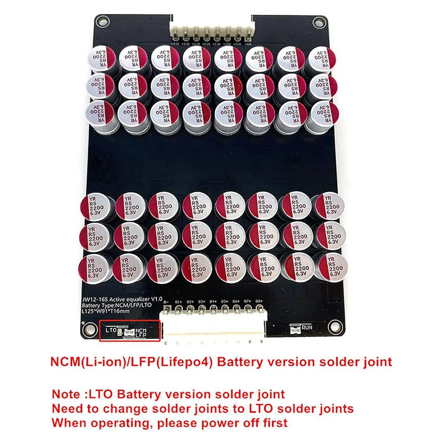 ABZZ-2X 12S 13S 14S 15S 16S Active Equalizer Balancer Lifepo4 Lipo LTO Battery Energy Equalization Capacitor BMS Board