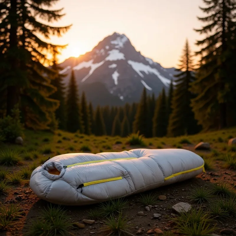 Down sleeping bag adult winter thickened cold outdoor camping adult 90 sleeping bag filled with 500g white duck down