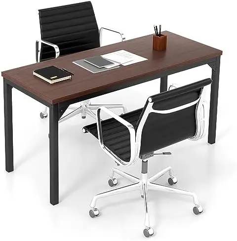 

4.5FT Conference Table, 55” x 24” Large Meeting Room Table W/Heavy Duty Steel Frame, Modern Computer Desk for Home