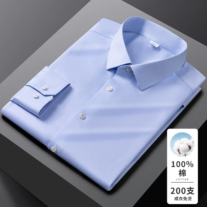 Luxury Men Long-sleeved Shirt Spring Autumn Cotton Men Shirt
