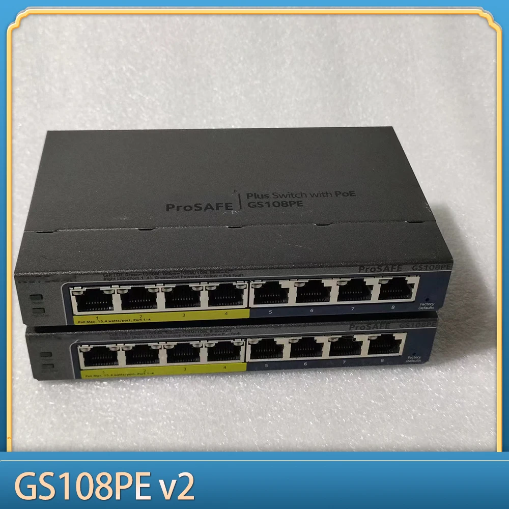 1pcs For Netgear 8-port Gigabit Ethernet PoE Switch GS108PE v2