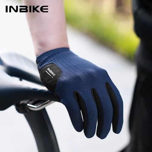 Imagen 2 del producto INBIKE MTB guantes de ciclismo hombres dedo completo Gel acolchado pantalla táctil transpirable guantes a prueba de golpes para hombres guantes de bicicleta de carretera de montaña