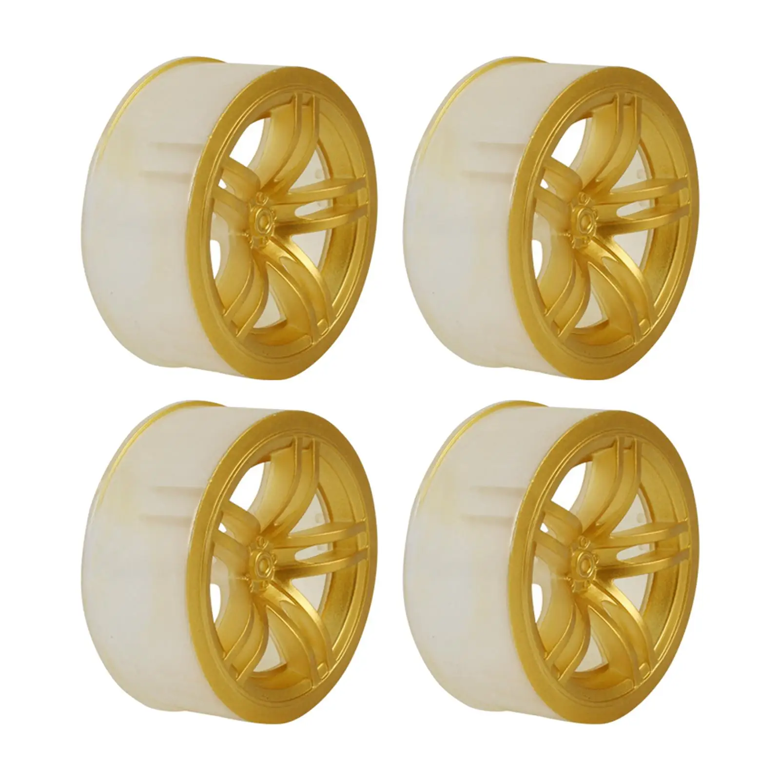 4 Pieces RC Car Wheel Rim Tire Wheel Hub Tyre Upgrade Replacement Metal Parts Kit Convenient Installation Suitable for Gift