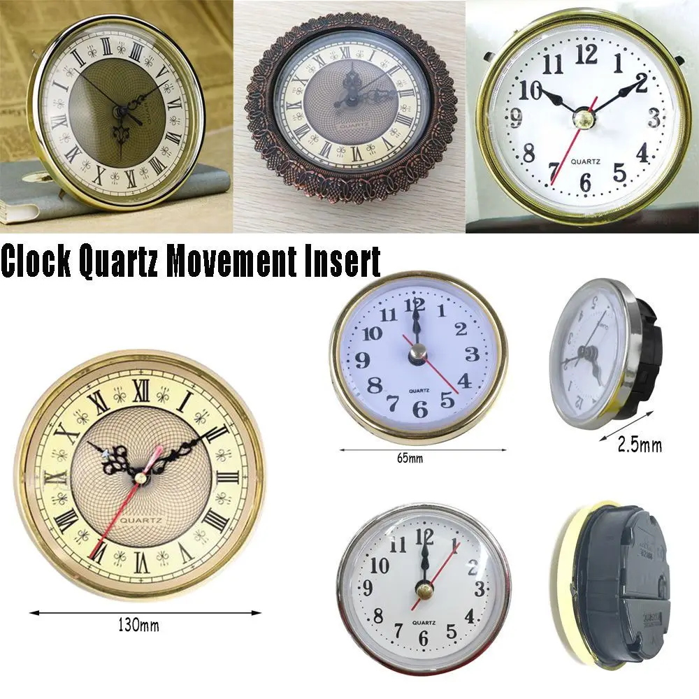 Practical Repair Replacement Gold Trim Roman Numeral DIY Parts  Clock Quartz Mechanism Movement Insert  Shellhard
