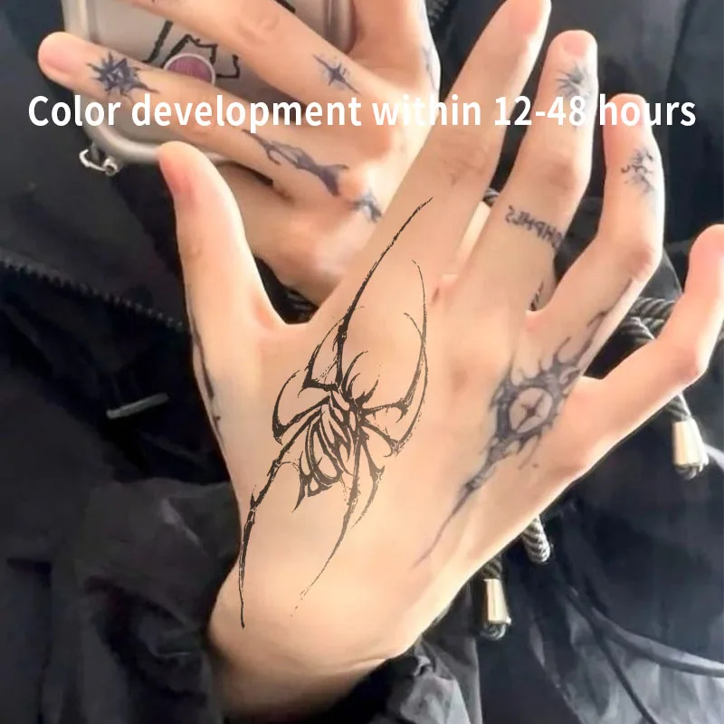 Spider Totem Herbal Juice Tattoo Sticker Fake Tatto Temporary Tattoos Cheap Goods New Toys for the Best Adolescents Hotwife Body