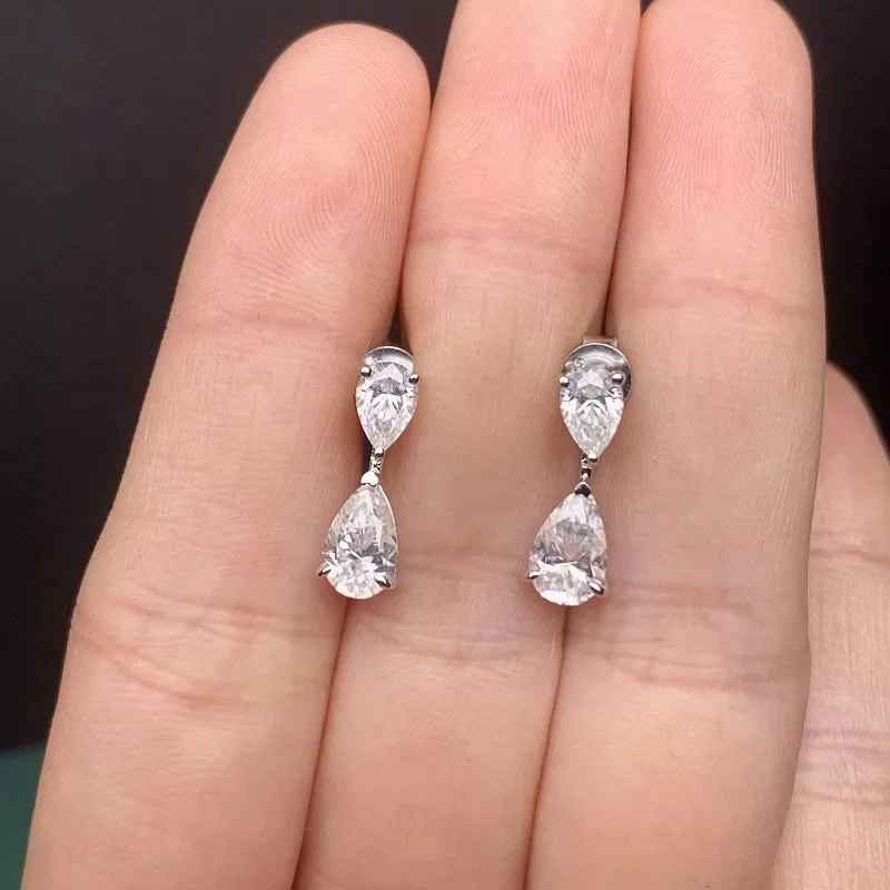 

Pirmiana New S925 Silver 3.0ct D VVS1 Moissanite Earings for Women Simple Design Daily Jewelry