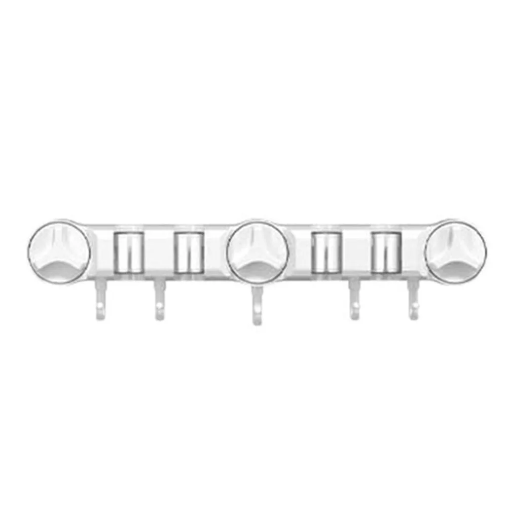 

4 Position Suction Cup Mop Holder Strong Fixed Waterproof Wall-Mounted Mop Clip Reusable Space Saving Bathroom Broom Hanger