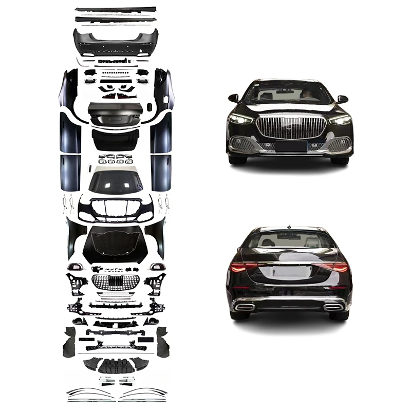 High Quality Full Body Kit Fit for W221 2006-2013 Upgrade to 2024 W223 Front Rear Bumper Modification Parts