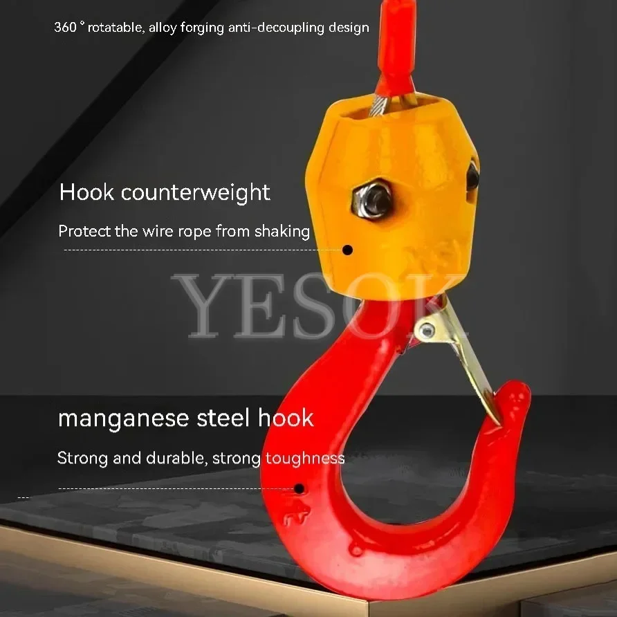 Portable Electric Hoist 220V Lifting Equipment Remote Control Crane for Household Commercial AC Unit Suspension