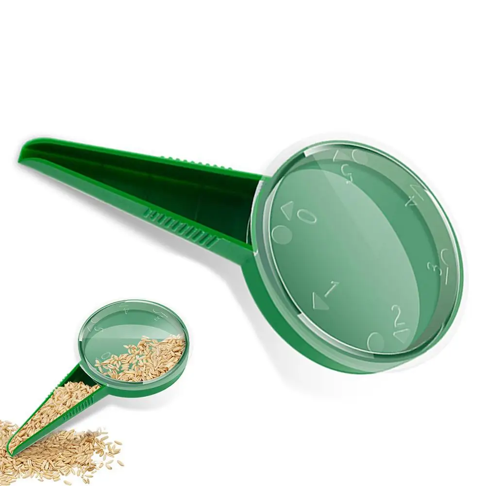 Dispensador de Semillas Verde, Sembradora Ajustable para Jardín, Sembradora Manual para Césped y Jardín