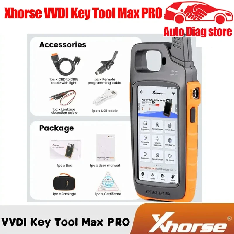 

Xhorse VVDI Key Tool Max Pro With MINI OBD Tool Function Support CAN FD/ Voltage and Leakage Current