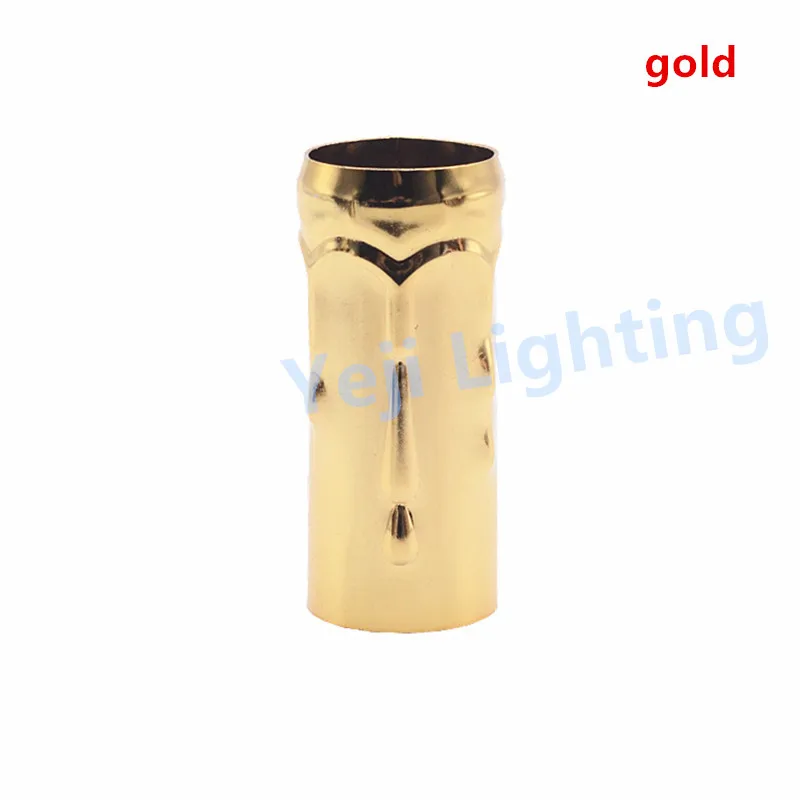 25mm Retro Iron Pendant Lamp Tube Crystal Head Lamp Pipe Sleeve Candle Tear Pattern Straight Light Fixture for Home Lamp Base