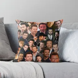 Hugh Jackman Photo Collage  Printing Throw Pillow Cover Hotel Cushion Office Wedding Home Waist Pillows not include One Side