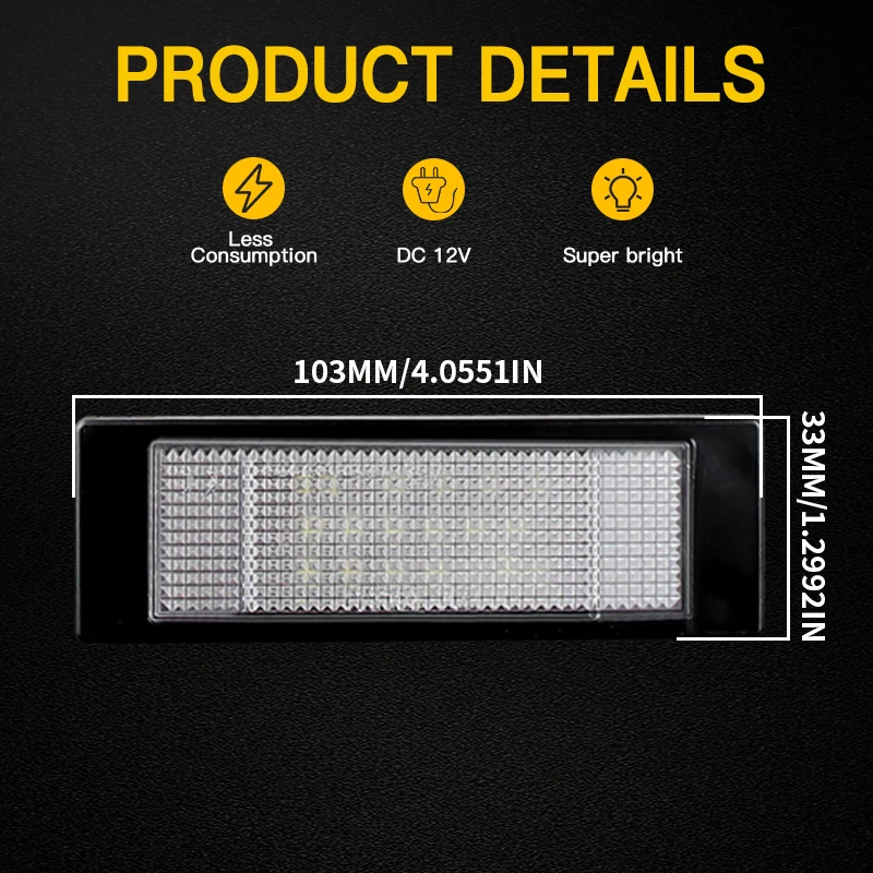 2pcs OEM LED License Number Plate Lamp Car Light No Error for Mini Countryman R60 2010-2016 F60 2016-2020 Paceman R61 2012-2016