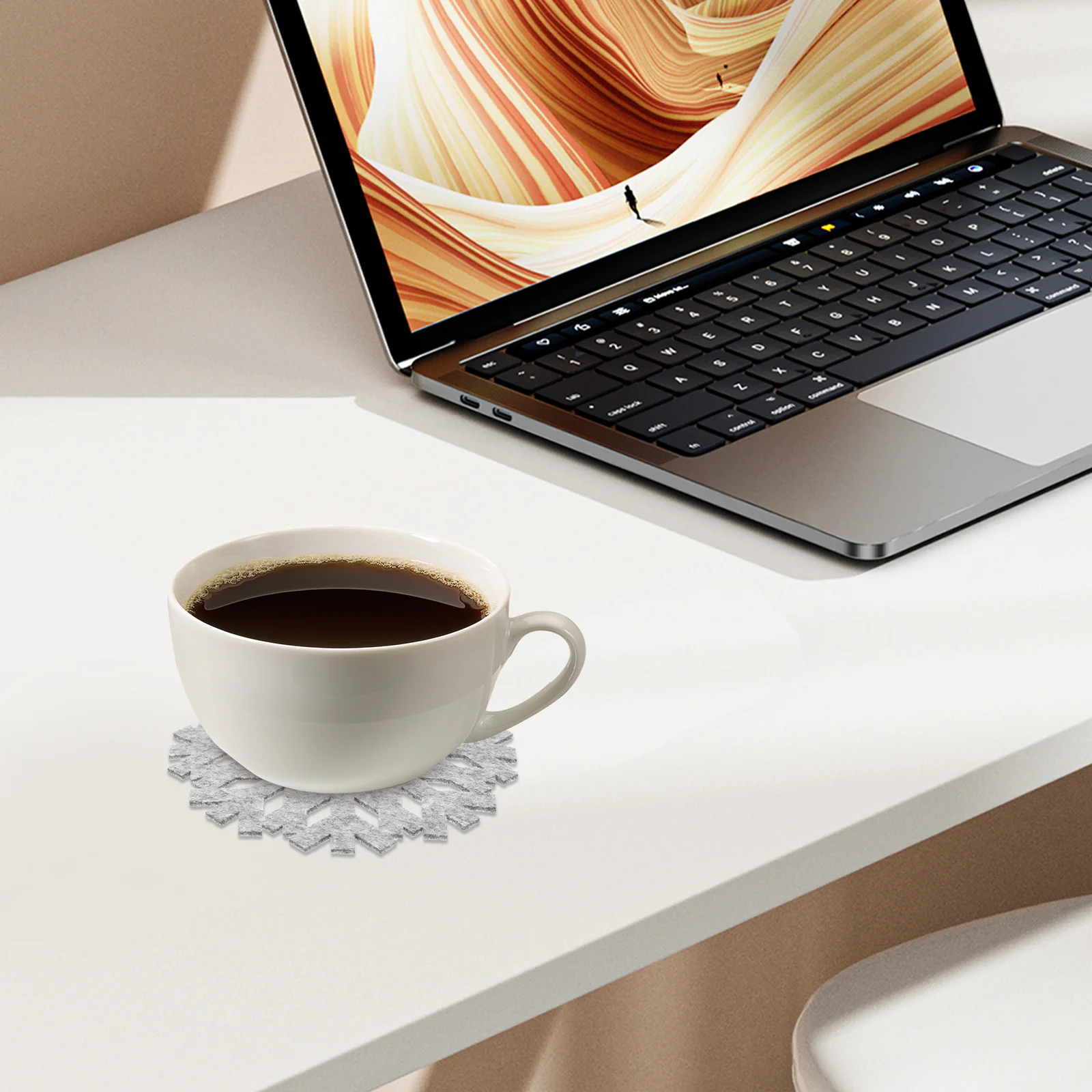 

20pcs Snowflake Coasters Cloth Material Non-Slip Heat Resistant Mats For Countertop Kitchen Decor Dining Table Accessories Pot