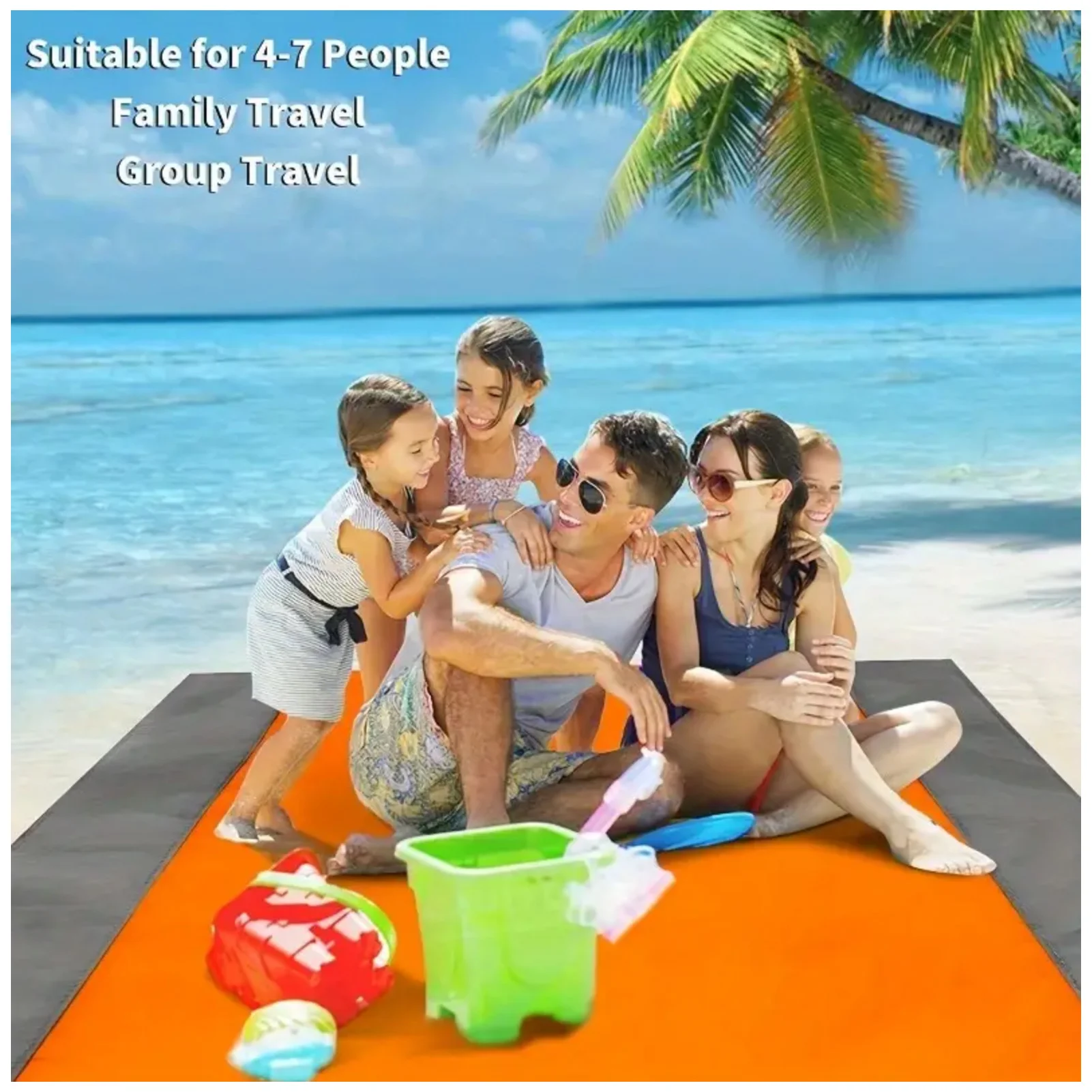 

Portable Folding Beach Mat Sandproof Waterproof Picnic Blanket Lightweight Skin-friendly Beach Blanket For Hiking Camping