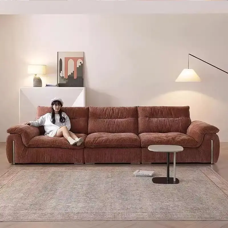 أريكة إبحار إيطالية من Chenier، مسند ظهر عميق واسع جدًا، أريكة قابلة للتعديل لغرفة المعيشة، شقة صغيرة من القماش، صف مستقيم