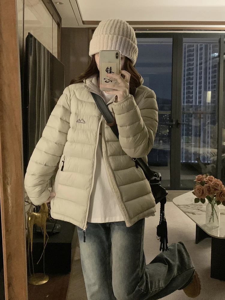 

Women's Mid-Thi down Cotton Jaet Hooded ort Sle Warmly Faionable Korean Sle Autumn Winter Slimming Coat
