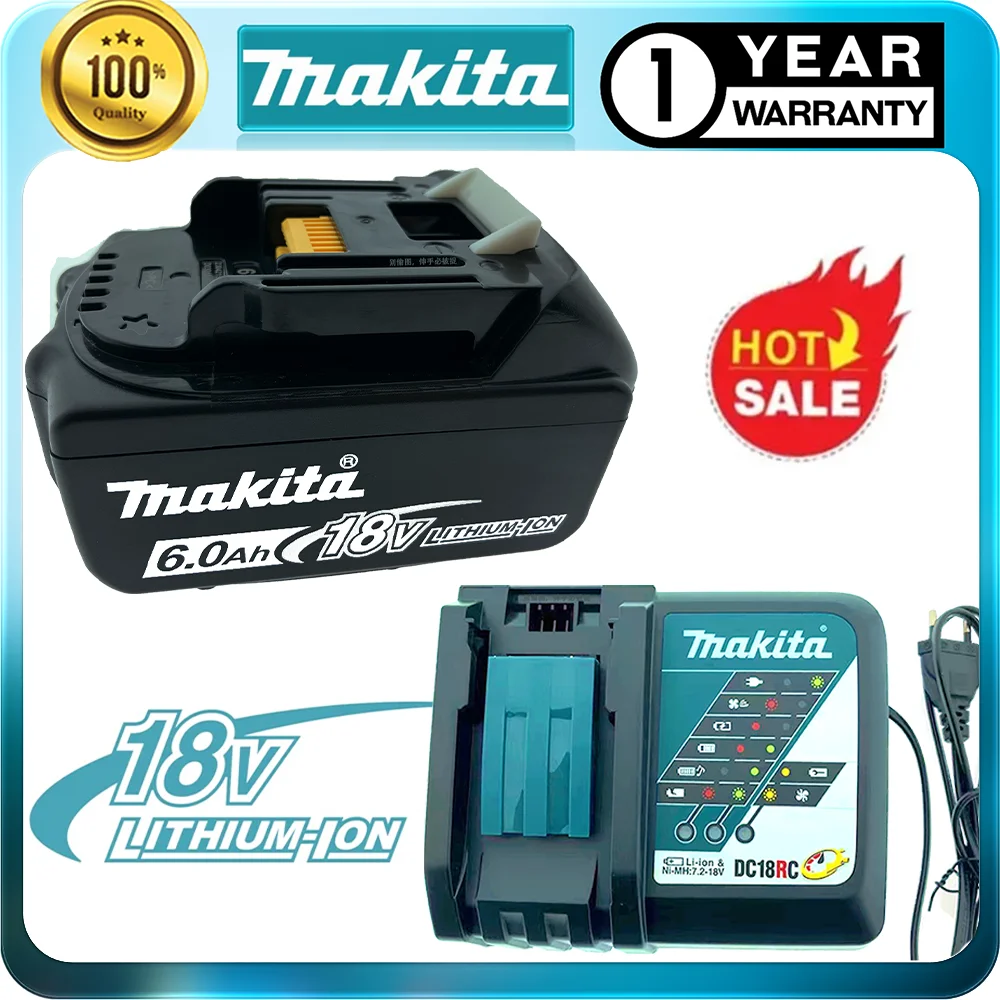 

100% Original Makita 18V 5.0Ah-6.0Ah Rechargeable Battery ,For Makita BL1830B BL1840 BL1840B BL1850 BL1850B Power Tools Battery