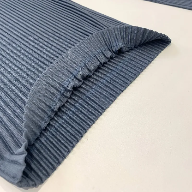 Miyake مطوي مستقيم الساق السراويل للنساء ، فضفاض و أحادية اللون ، Pants غير رسمية ، الراقية و المألوف ، الكورية #6