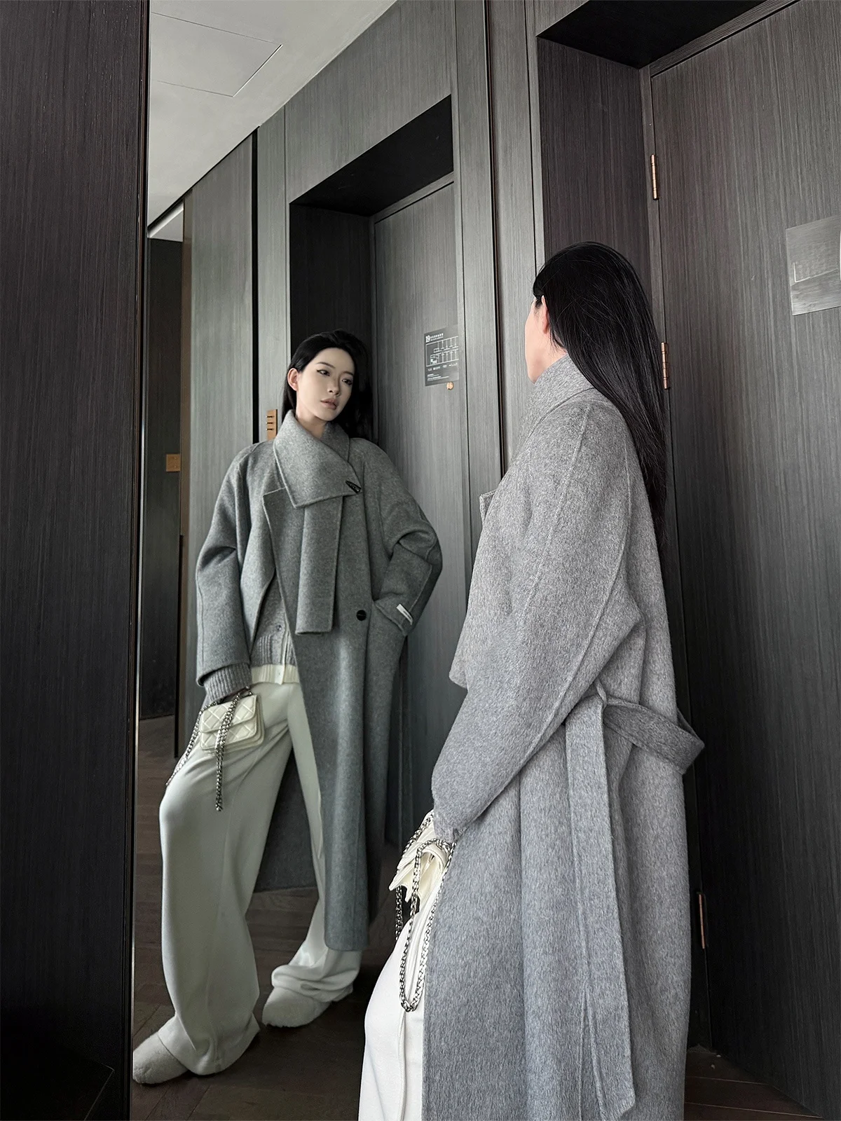 

PAPERLLL Briti Sle Длинный шерстяной шарф, декоративное женское пальто, зимняя верхняя одежда, простой дизайн, утолщенный, большой размер