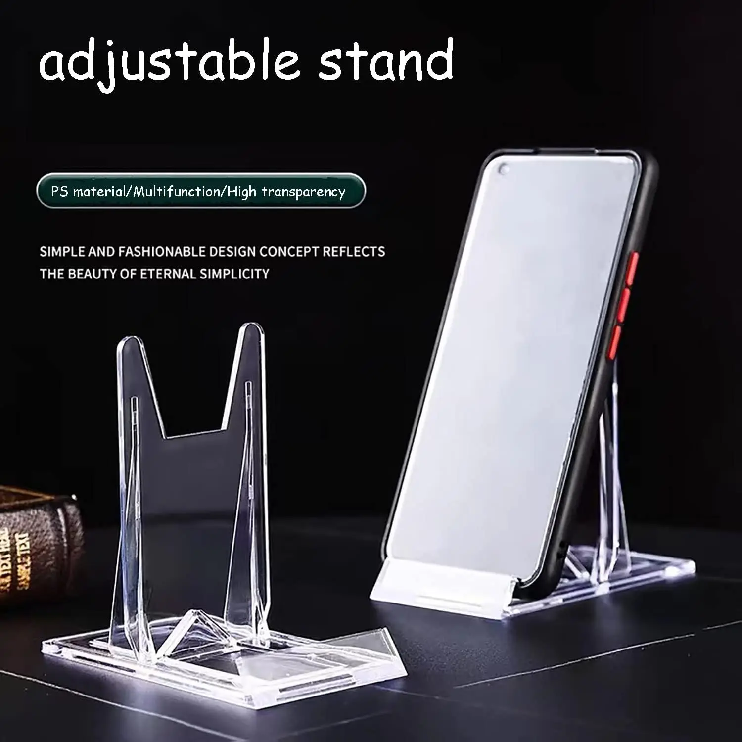 Clear Acrylic Plate Stands Plastic Stand Adjustable Decorative Plate Holder for Display Pictures or Plate Home Office Supplies