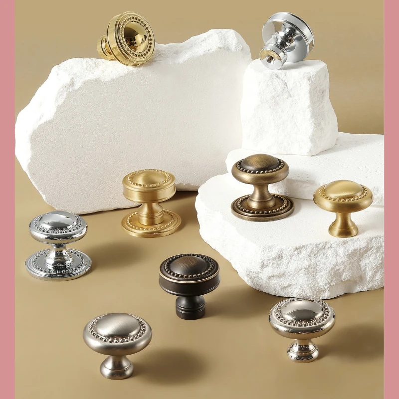 American Solid Brass Knobs for Furniture Coffee Bronze Cabinet Knobs and Handles Furniture Hardware Kitchen Drawer Handles