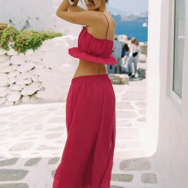 

ZBZR Spring New Faionable Printed ort Sve Top And Skirt Set Women's Elastic Waist Dr Sli Quali Outfit