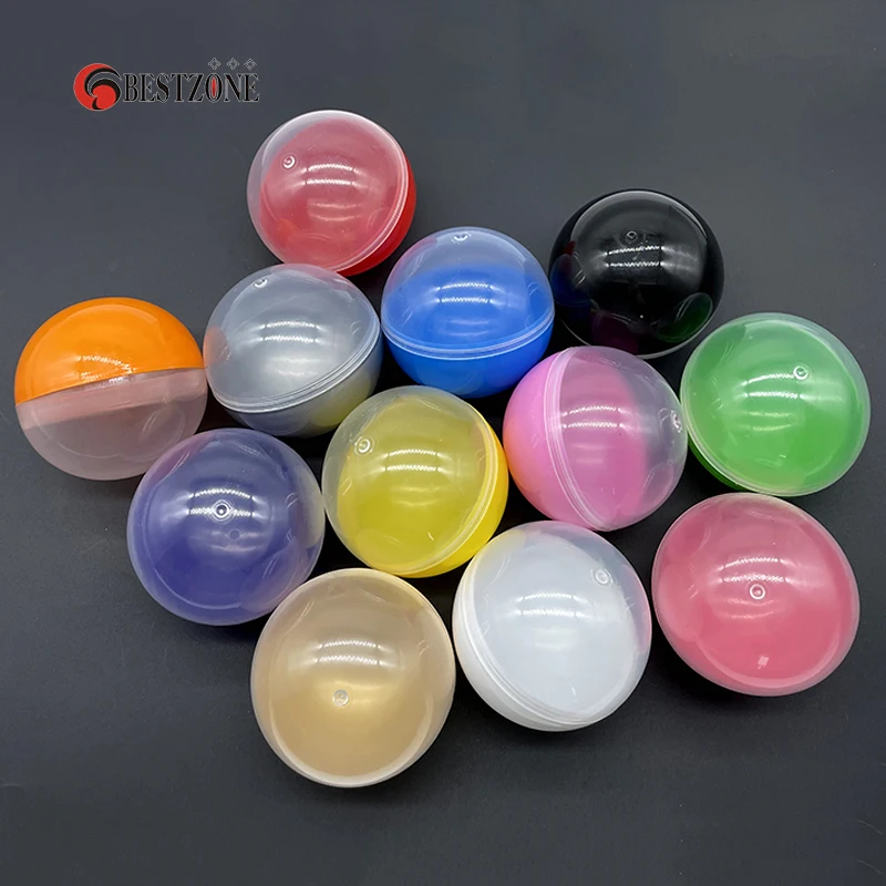 100 Uds., 75MM, aproximadamente 3 pulgadas, 2,95 pulgadas, bola sorpresa de plástico, contenedor de cápsulas vacías para juguete