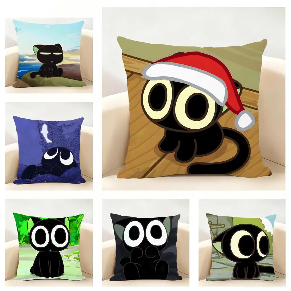 T-The Legend of Hei Cushion Cover Linen Pillowcase Soft  for Sofa Bed Home Room Decor