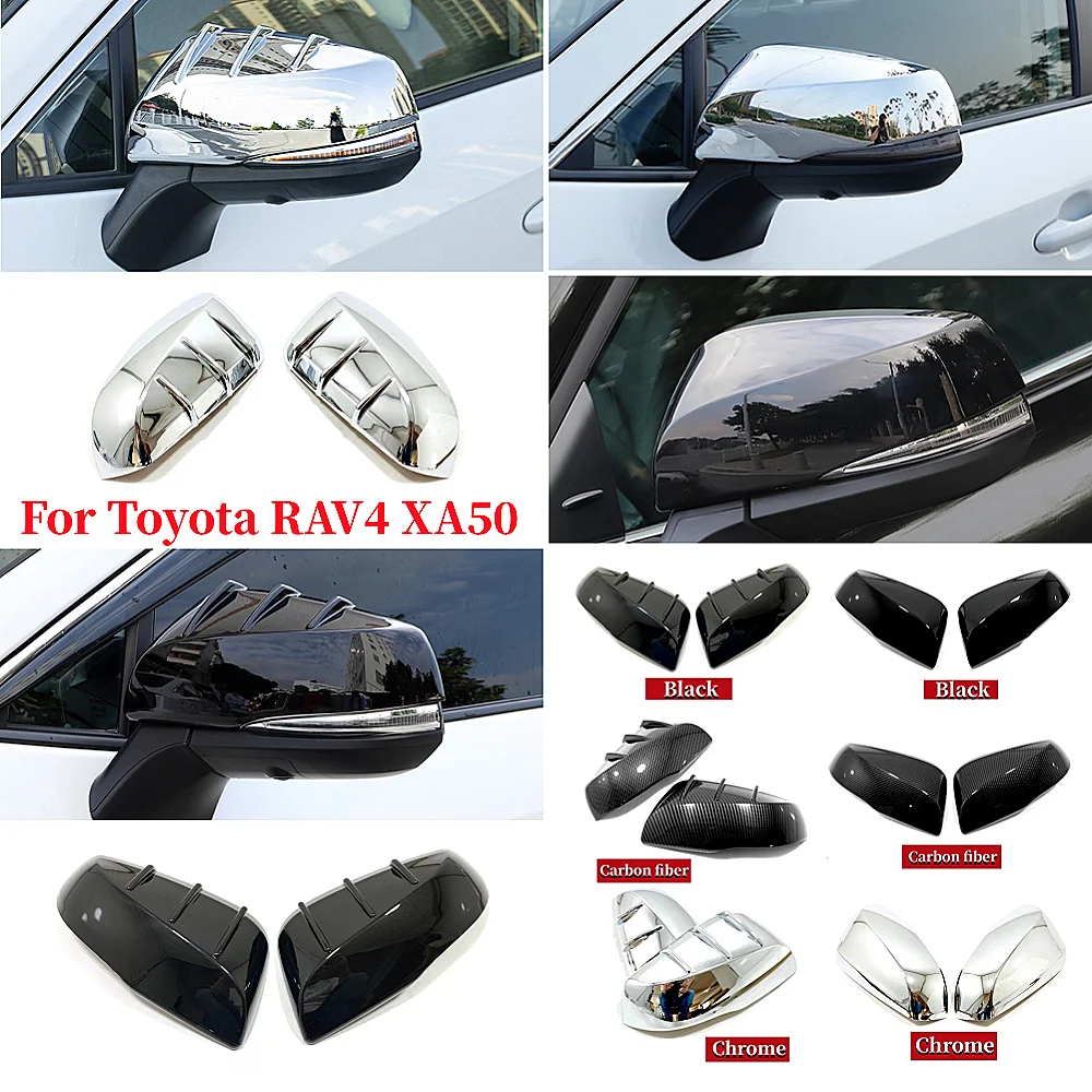 

ABS Chrome Black Car Side Rearview Mirror Cover Trim Sticker Auto Styling Accessories For Toyota RAV4 RAV 4 XA50 2019-2022 2023