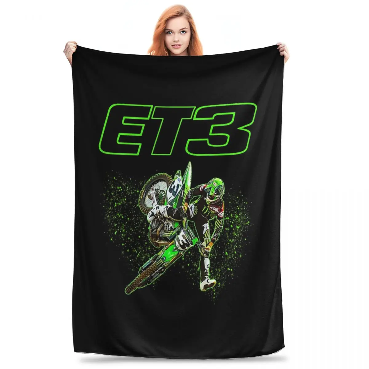 Motocross And Supercross Champion Eli ET3 Tomac Blankets Fleece Sofa Throw Blankets For Couch Bedding Office Throws Bedspread