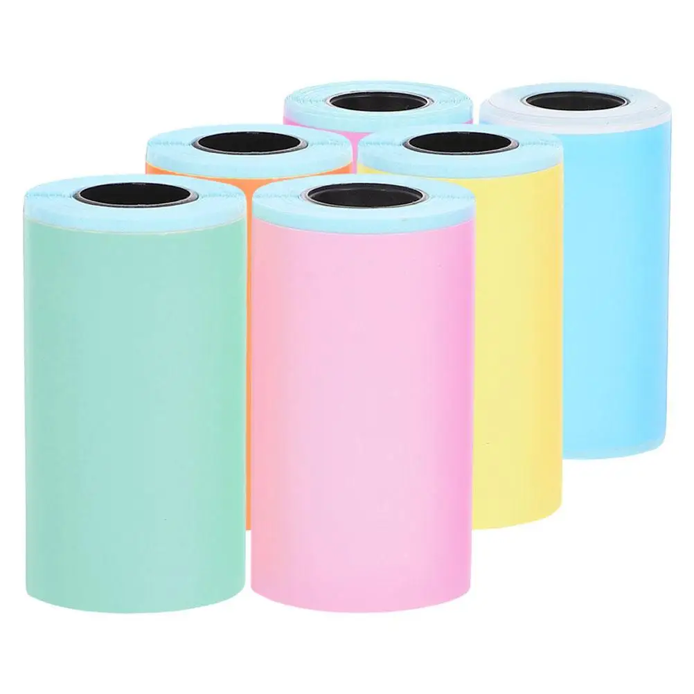 

6PCS Mini Printer Paper Photos Labels Stickers Heat Sensitive Adhesive Sheets 3D Self Adhesive Thermal Label Printing