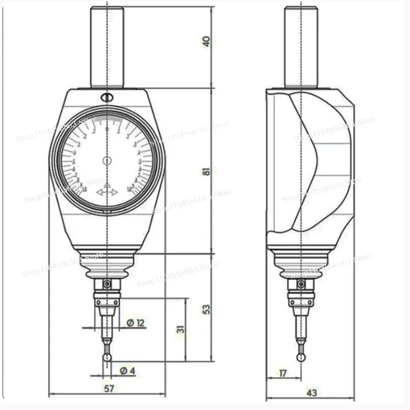 CNC Machine Tool Accessories 359550 Red High Precision 3D Edge Finder Touch Probe Centering Pointer