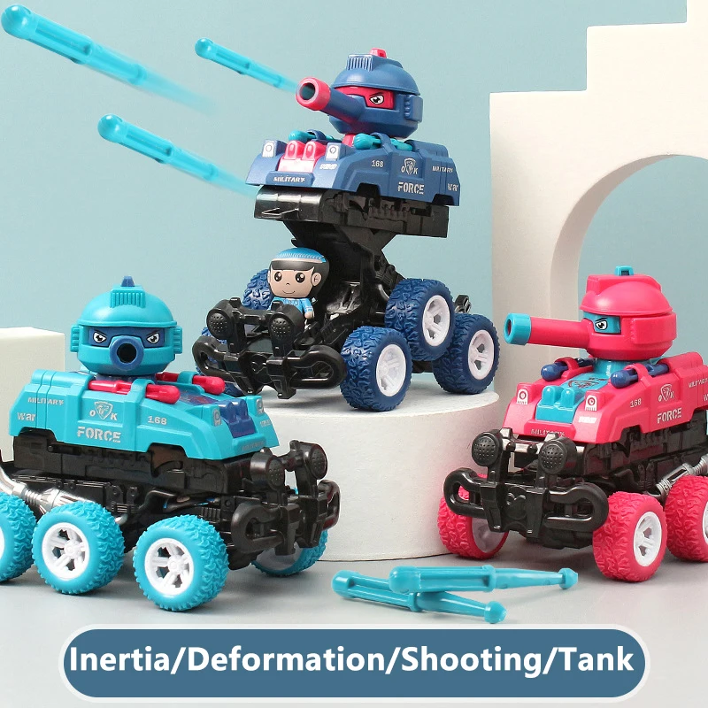 Deformation Tank Toy for Kids - Colliding, Inertial Six-Wheel Off-Road Vehicle Simulation Model