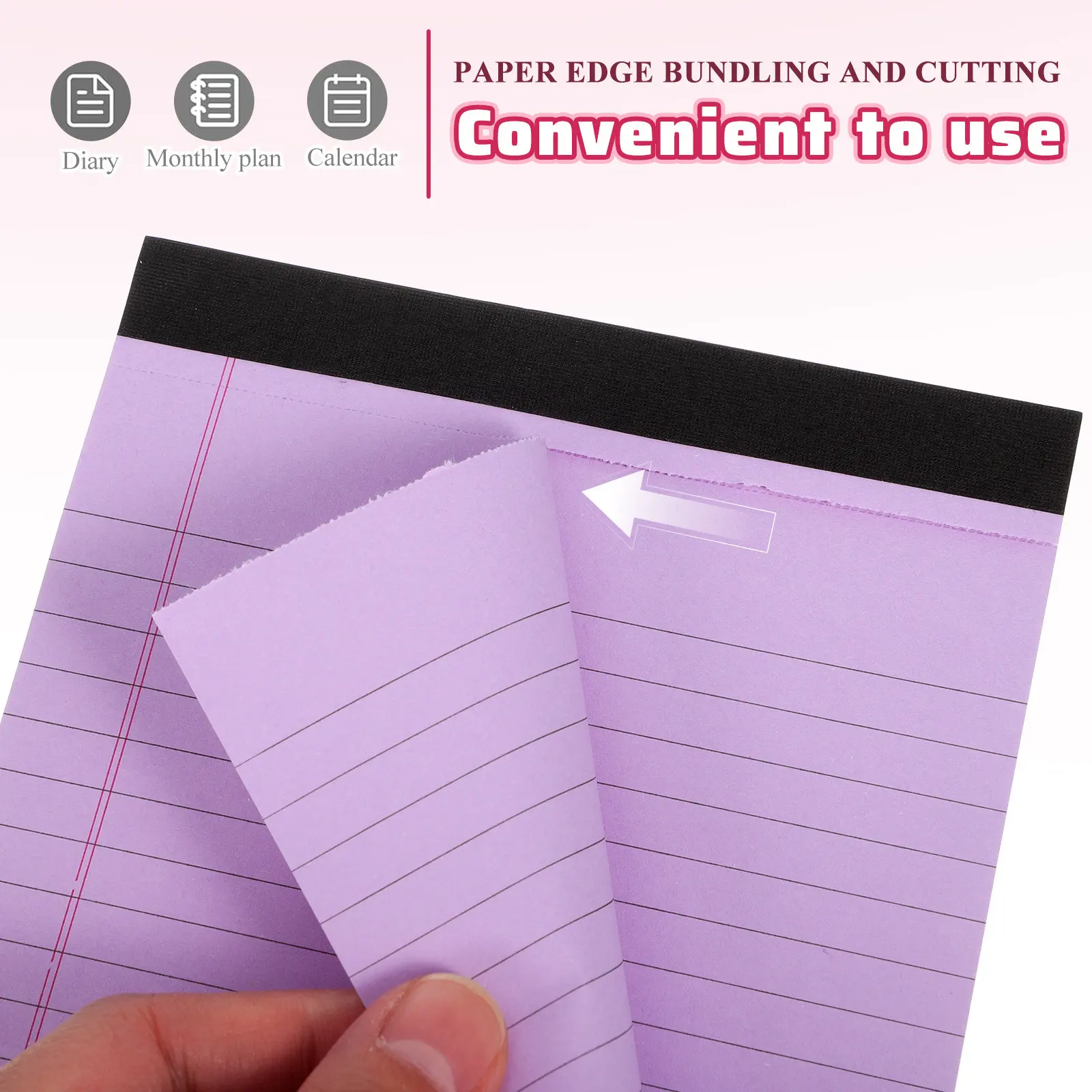 4Pcs Colorful Memo Pad Set College Ruled Smooth Writing Paper Lightweight Notepad for Work Study Bookmarking Drafting Ideas