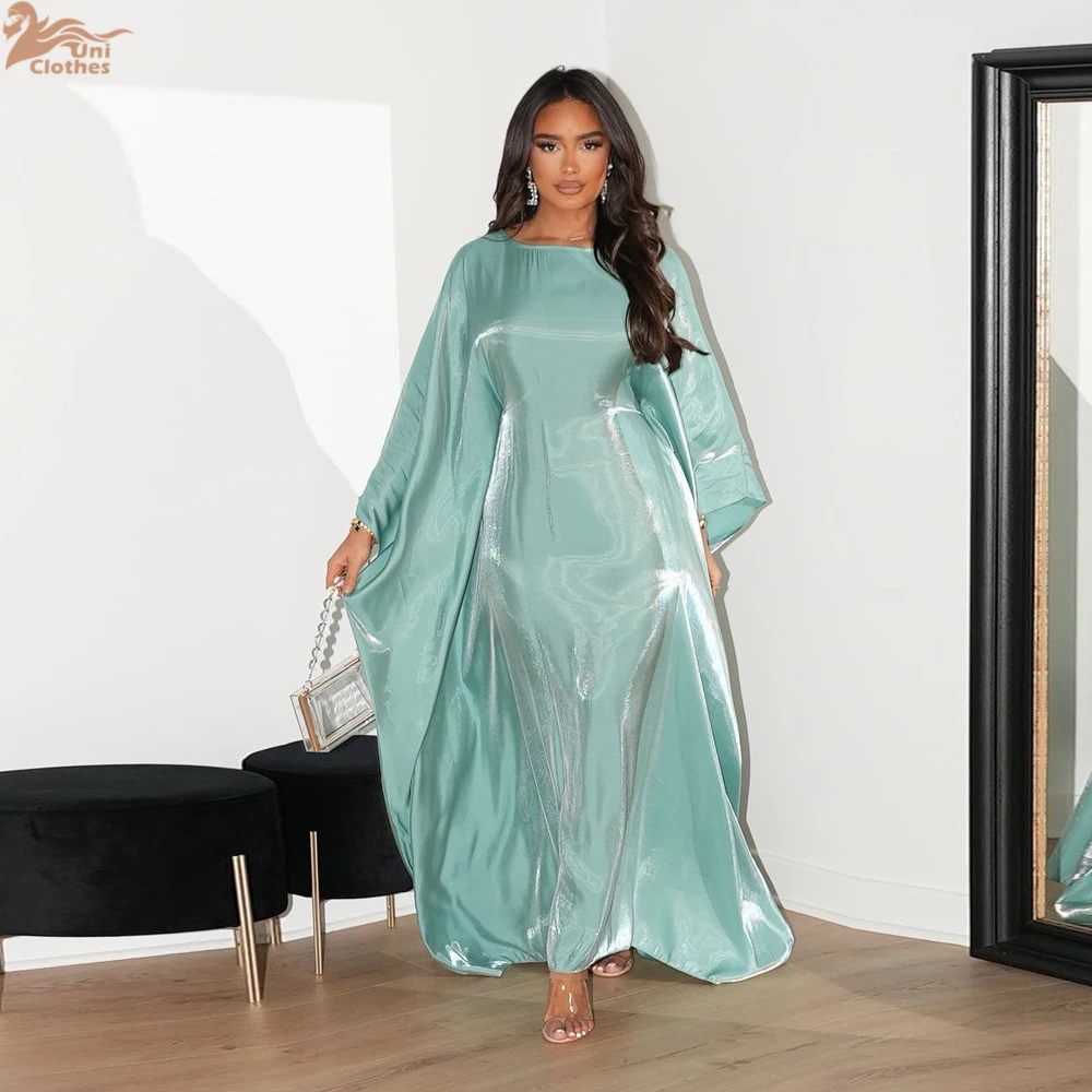 Zahraa 2026 New Traditional Muslim Clothing Kaftan Modest Dresses Women Muslim Abaya Shinny Polyester Plus Size Women's Dresses