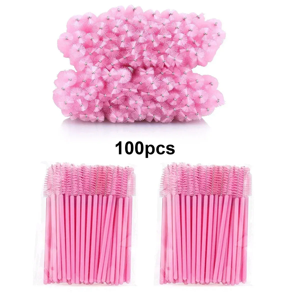 100pcs DisposableCombs Wholesale for Eyelash Extension Makeup Cosmetic Tools  Eyelash Brushes Spoolies Micro Lash Mascara Wands