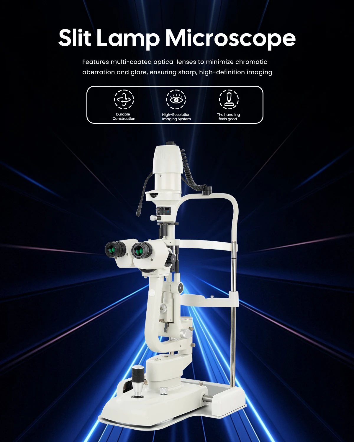 Five Magnifications Ophthalmology Slit Lamp Optometry Microscope with Led Illumination Optical Biomicroscope